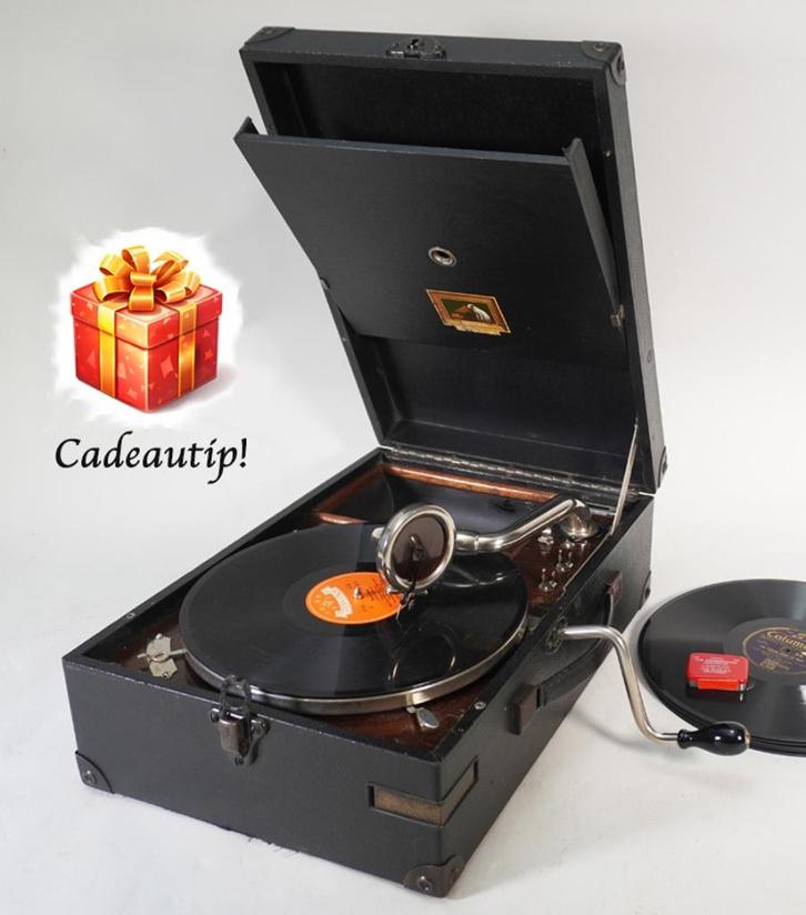 His Masters Voice Koffer Grammofoon, Audio, Tv en Foto, Platenspelers, Gebruikt, Platenspeler, Overige merken, Ophalen of Verzenden