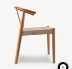 Scandi Eetkamerstoel van Natuurlijk Hout met Rattan Zitting, Bruin, Ophalen of Verzenden, Zo goed als nieuw, Eén