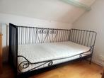 Ikea bedbank, incl lattenbodem + 2 rieten manden, Huis en Inrichting, Slaapkamer | Bedden, Ophalen, Gebruikt, 90 cm, Eenpersoons
