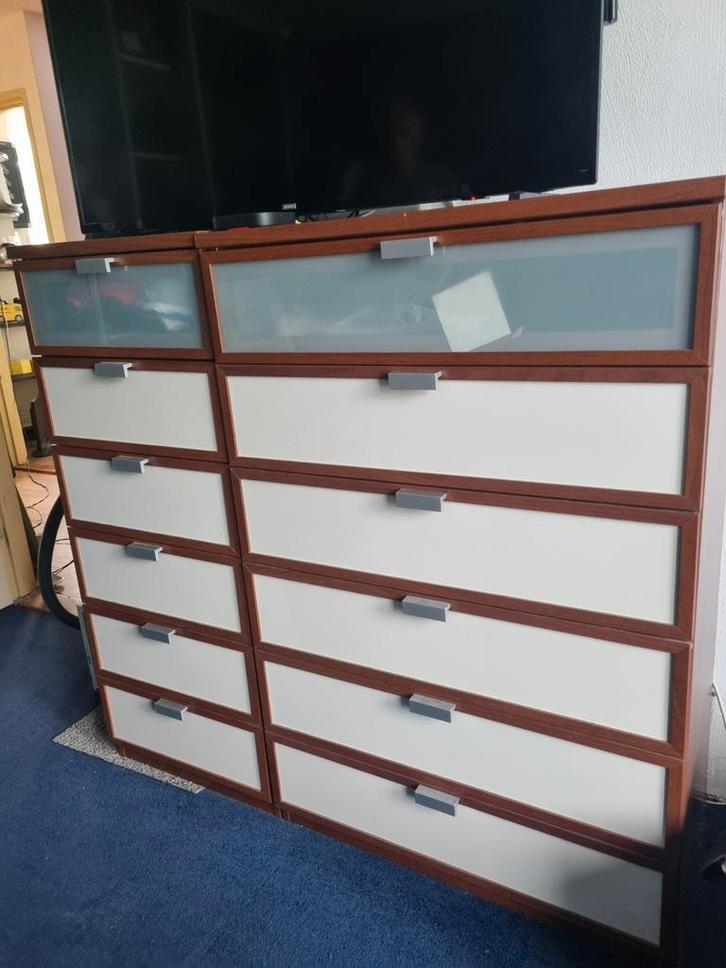 Ikea  Ladenkasten 2 hoge en 1 lage, Huis en Inrichting, Kasten | Ladekasten, Gebruikt, 150 tot 200 cm, 150 tot 200 cm, 25 tot 50 cm