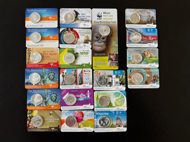 20 Coincards vijfje 2008-2016, Postzegels en Munten, Munten en Bankbiljetten | Verzamelingen, Munten, Nederland, Ophalen of Verzenden