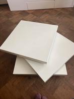 Witte Koffietafel uitzetbaar, Huis en Inrichting, Kunststof, Gebruikt, 50 tot 100 cm, Vierkant