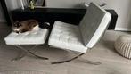Barcelona Chair met Voetenbank (Replica), Ophalen of Verzenden, Gebruikt, 75 tot 100 cm, Leer