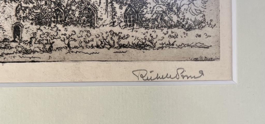 103. Ets, Riekele Prins - Kerk Fransum, ca. 1945, Antiek en Kunst, Kunst | Etsen en Gravures, Ophalen of Verzenden