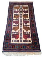 Handmade Persian wool Beloutch carpet Birds nomad 82x155cm, Persian Perzisch vintage oosters hype, Crème, Zo goed als nieuw, 150 tot 200 cm
