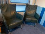 2x Montis Charly fauteuil donkergroen, Huis en Inrichting, Ophalen, Zo goed als nieuw, 50 tot 75 cm, Leer