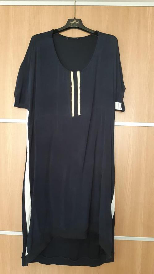 Koopje! Elvira dames jurk | 44 XL | d.blauw, Kleding | Dames, Jurken, Zo goed als nieuw, Maat 42/44 (L), Blauw, Knielengte, Ophalen of Verzenden