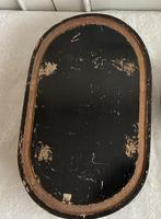 Brocante oud houten zwart ovaal onderbord (van stolp), Antiek en Kunst, Antiek | Woonaccessoires, Ophalen of Verzenden