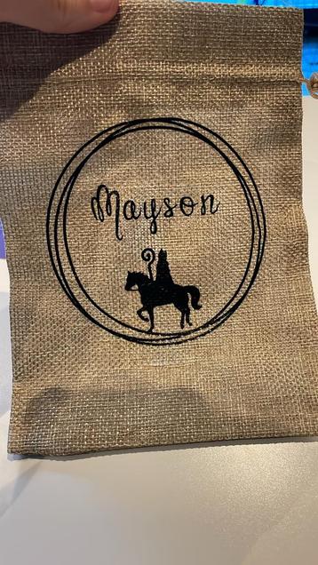 Jute Sinterklaas Zakje met Naam beschikbaar voor biedingen