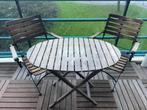Tuintafeltje met twee stoelen, Tuin en Terras, Tuintafels, Ophalen, Gebruikt, Ovaal, Hout