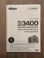 Nikon D3400 Handleiding nederlandstalif, Ophalen of Verzenden, Zo goed als nieuw, Overige onderwerpen