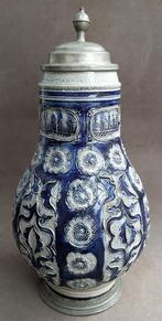 Om 1675 - 1750 GROTE Westerwald Kruik Kan STADSGEZICHT, Antiek en Kunst, Antiek | Keramiek en Aardewerk, Ophalen of Verzenden