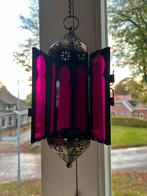 Hangende Kandelaar met Paars Glas, Antiek en Kunst, Ophalen of Verzenden