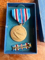 WO2 Amerikaans Am Campaign Medal in orig doosje + baton, Verzamelen, Militaria | Tweede Wereldoorlog, Amerika, Verzenden, Landmacht