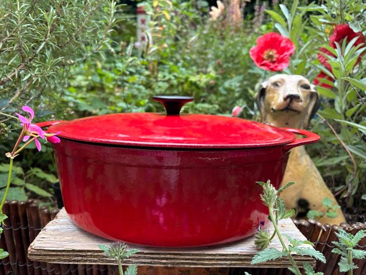 Le Creuset/Cousances grote ovale braadpan 30 cm, Huis en Inrichting, Keuken | Potten en Pannen, Gebruikt, Koekenpan of Braadpan