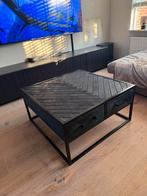 Mango houten salontafel visgraat, Huis en Inrichting, Tafels | Salontafels, Ophalen, 50 tot 100 cm, Vierkant, Zo goed als nieuw