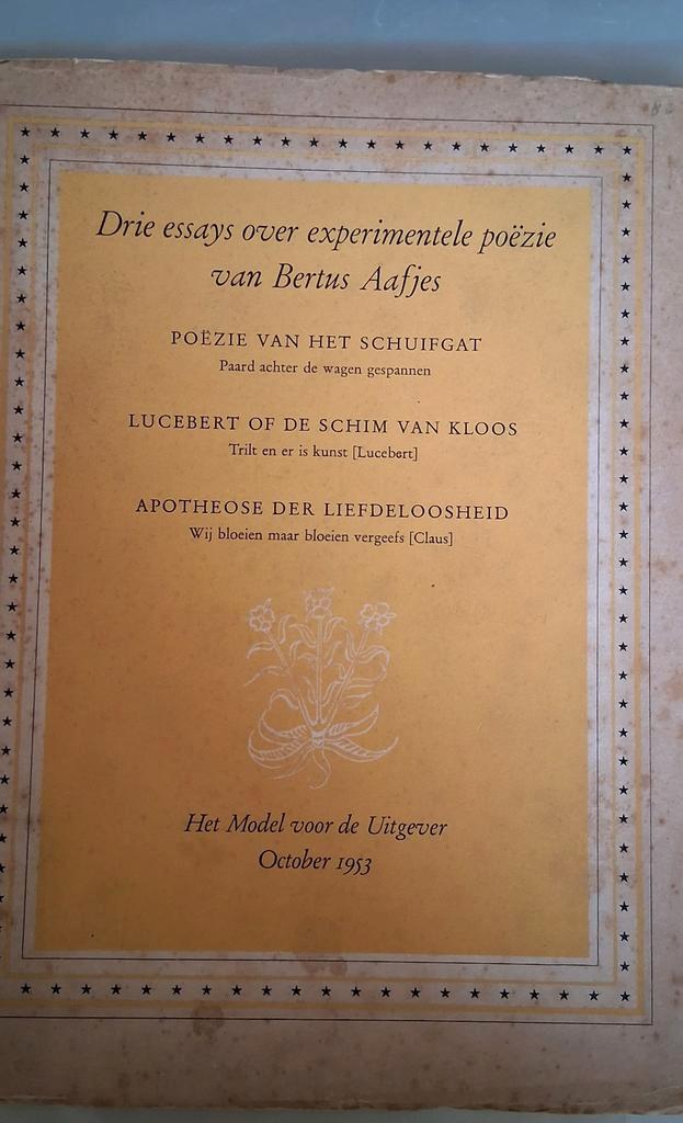 Corvey boekje - Experimentele poëzie Bertus Aafjes - 1953, Antiek en Kunst, Antiek | Boeken en Bijbels, Ophalen