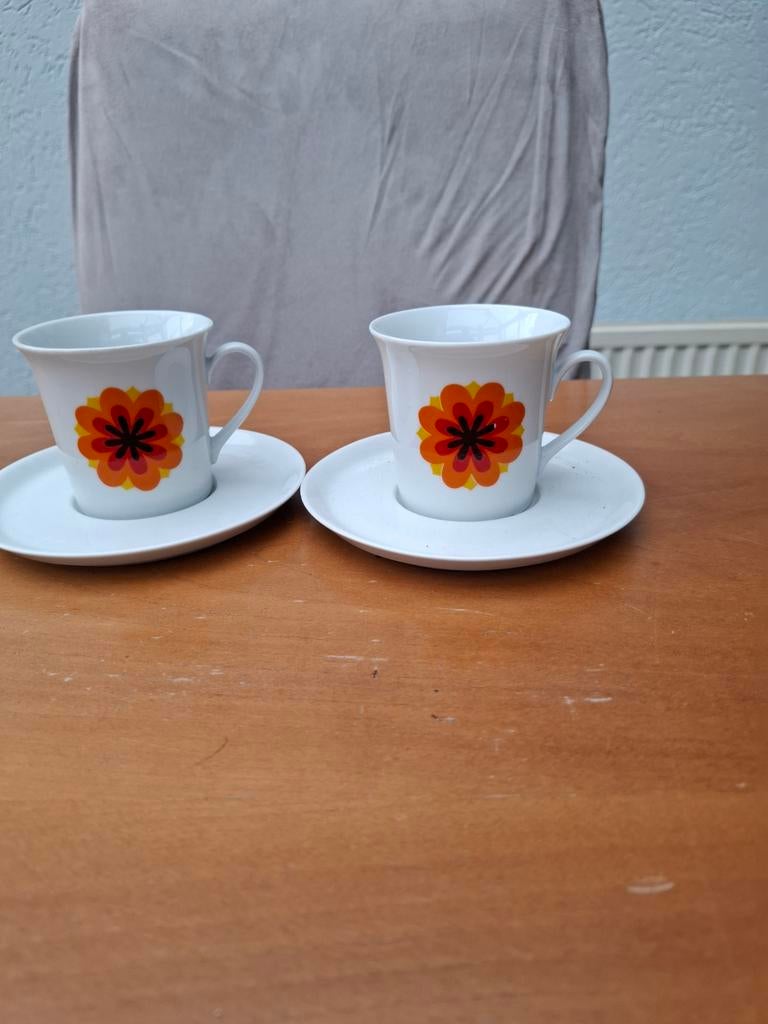 Vintage kop en schotel set (2 stuks), Ophalen, Gebruikt, Overige stijlen, Kop(pen) en/of Schotel(s)