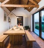 Tafel Lino - Luxe massieve eikenhouten eettafel | Sa Oars, Ophalen, 100 tot 150 cm, Eikenhout, Rechthoekig