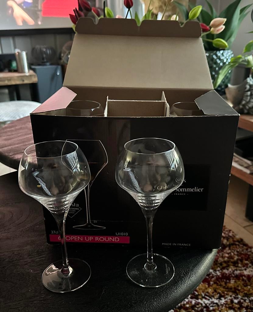 Chef Sommelier 6 wijnglazen  open up round 37cl ONGEBRUIKT, Ophalen of Verzenden, Nieuw, Overige typen
