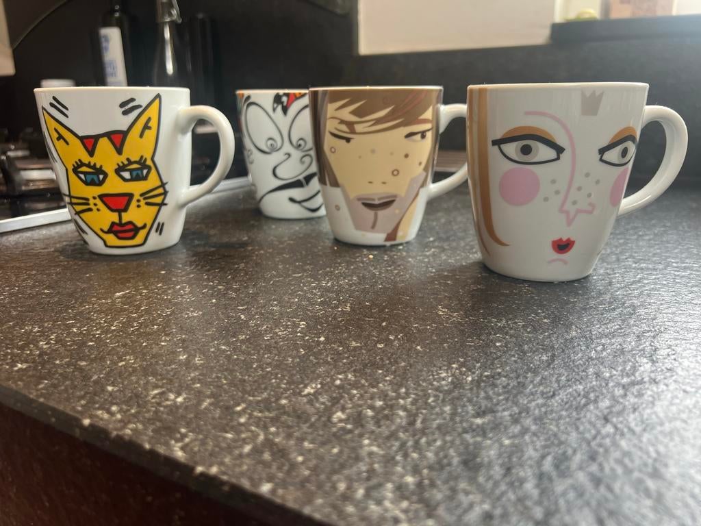 4 Ritzenhoff mokken - My Darling - Nieuwstaat, Huis en Inrichting, Keuken | Servies, Keramiek, Nieuw, Ophalen of Verzenden, Overige stijlen