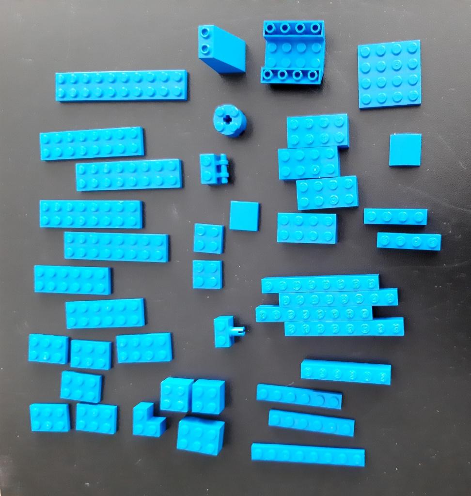 Lego blauwe elementen, Ophalen of Verzenden, Gebruikt, Losse stenen, Lego