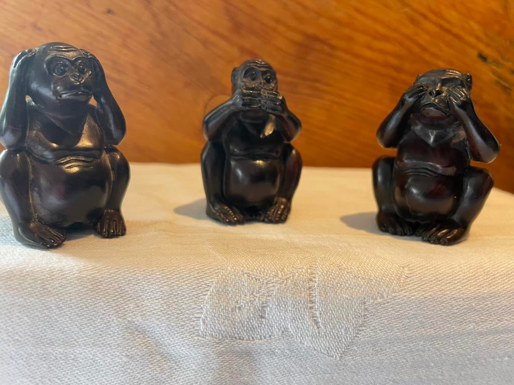 Netsuke 3 aapjes, Antiek en Kunst, Ophalen of Verzenden