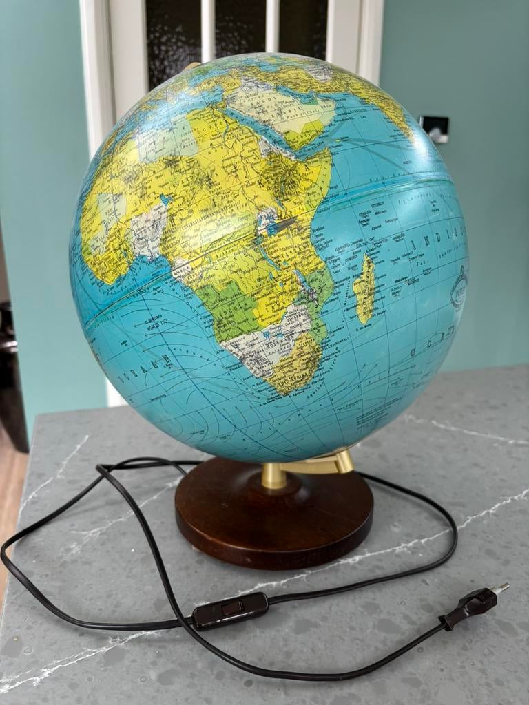 Columbus Verlag Wereldbol met verlichting (lampje nu defect), Ophalen, Gebruikt