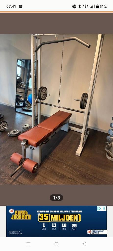 TechnoGym multipla Smith, Krachtstation multi, Sport en Fitness, Fitnessmaterialen, Ophalen, Zo goed als nieuw, Overige typen