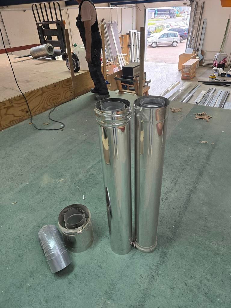 2 kachelpijpen en een sok, Ophalen of Verzenden, Vrijstaande haard, Elektrische haard