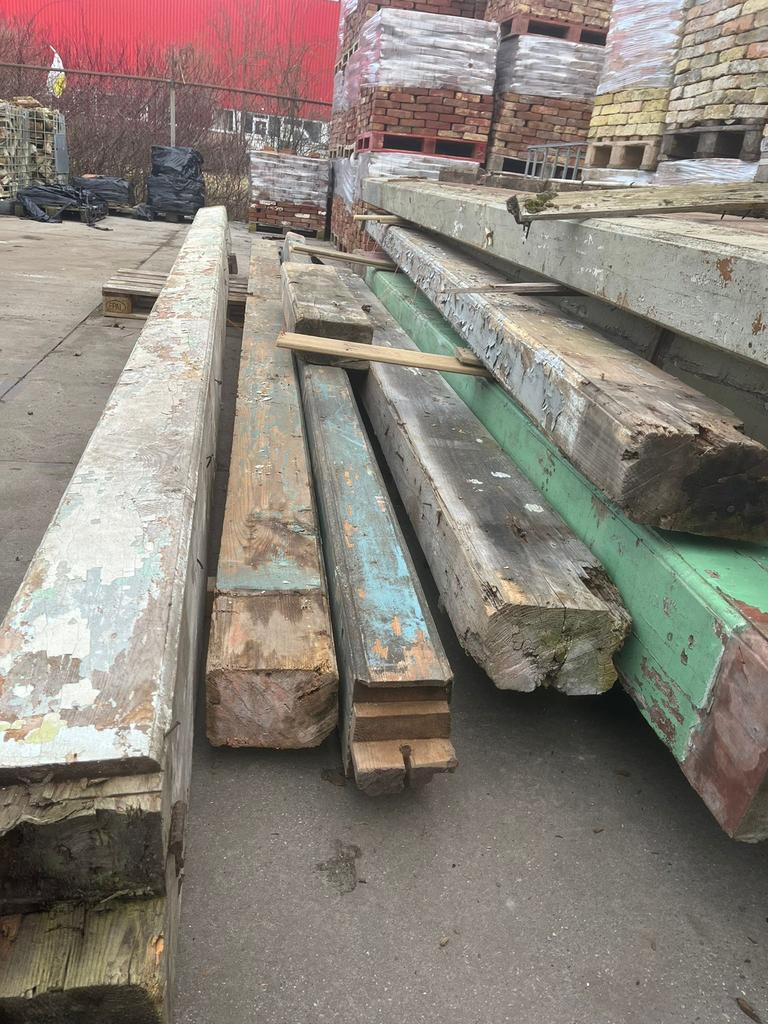 Oude gebinten 80m1 mooie balken, harde kwaliteit authentiek!, Tuin en Terras, Ophalen of Verzenden, Gebruikt, 250 cm of meer, Balken