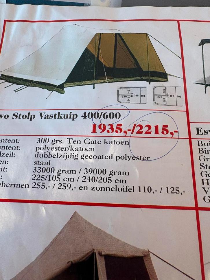 ESVO Stolp Vastkuip 600 Tent, Caravans en Kamperen, Tenten, tot en met 6, Gebruikt, Ophalen