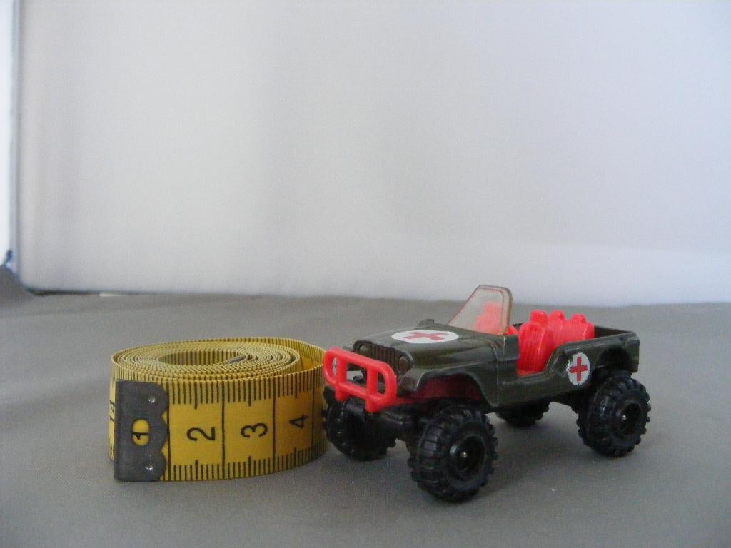 Jeep big foot, corgi 1/64 3 inch red cross army, schade, Ophalen of Verzenden, Gebruikt, Auto