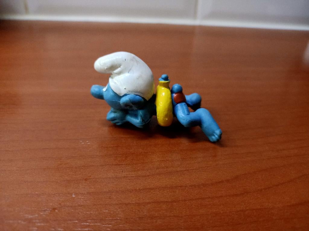 zwemmende smurf - vintage Peyo Schleich, Verzamelen, Smurfen, Ophalen, Gebruikt, Overige Smurfen, Poppetje, Figuurtje of Knuffel