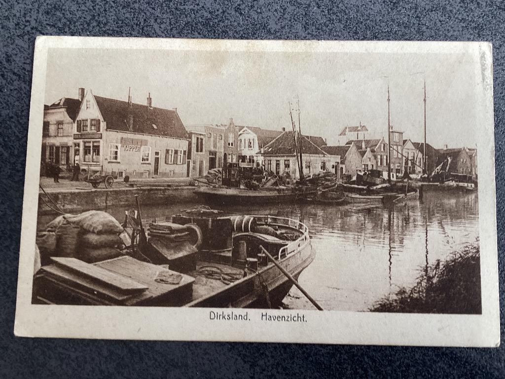 Dirksland .  Haven. Schepen., Ophalen of Verzenden, 1920 tot 1940, Gelopen, Zuid-Holland