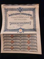 Antiquarisch aandeel "Soc. Europe Cinématographique, 1920, Ophalen of Verzenden, 1920 tot 1950, Aandeel