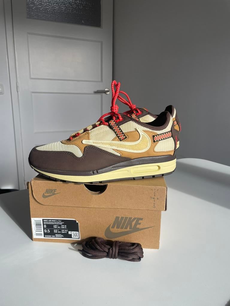 Nike air max 1 Travis scott baroque brown maat 41, Bruin, Ophalen of Verzenden, Sneakers of Gympen, Zo goed als nieuw