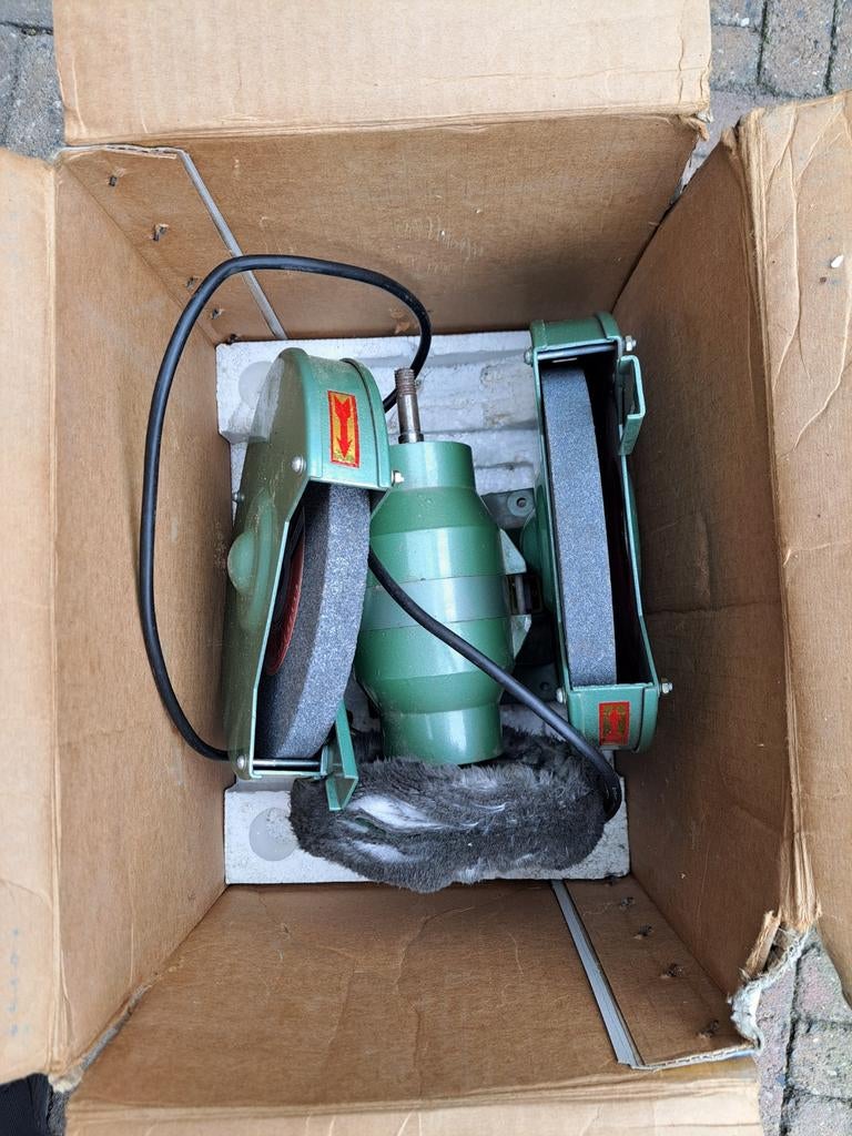Kinzo polijstmachine met toebehoren, Ophalen of Verzenden, Gebruikt, Minder dan 700 watt, Werkbankslijpmachine