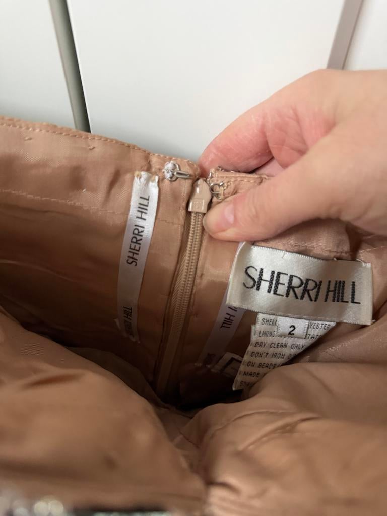 Galajurk Sherri Hill, Galajurk, Beige, Ophalen of Verzenden, Maat 34 (XS) of kleiner