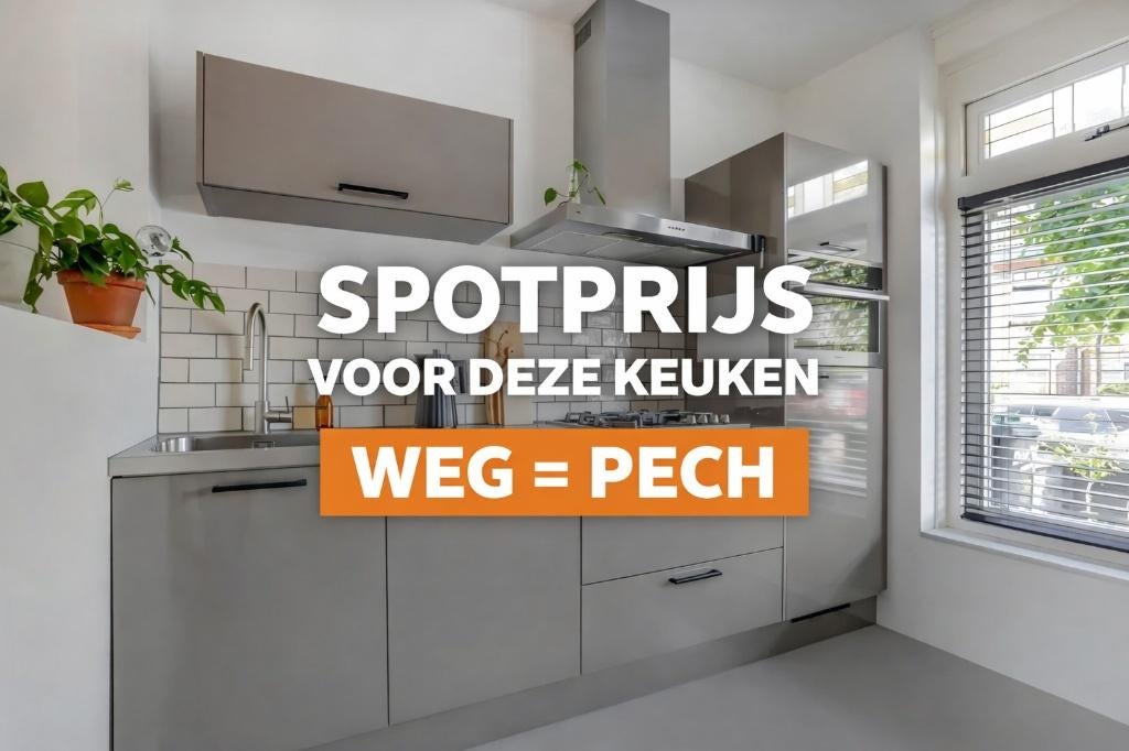 Moderne taupe/zandbeige hoogglans keuken2,70 mtrGEDEMONTEERD