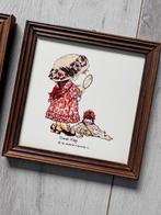 Sarah Kay/ holly Hobbie tegeltjes in lijst., Ophalen of Verzenden