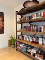 Industriële boekenkast - gerecycled boothout  (200x200x40cm), Ophalen, Met plank(en), Gebruikt, 200 cm of meer