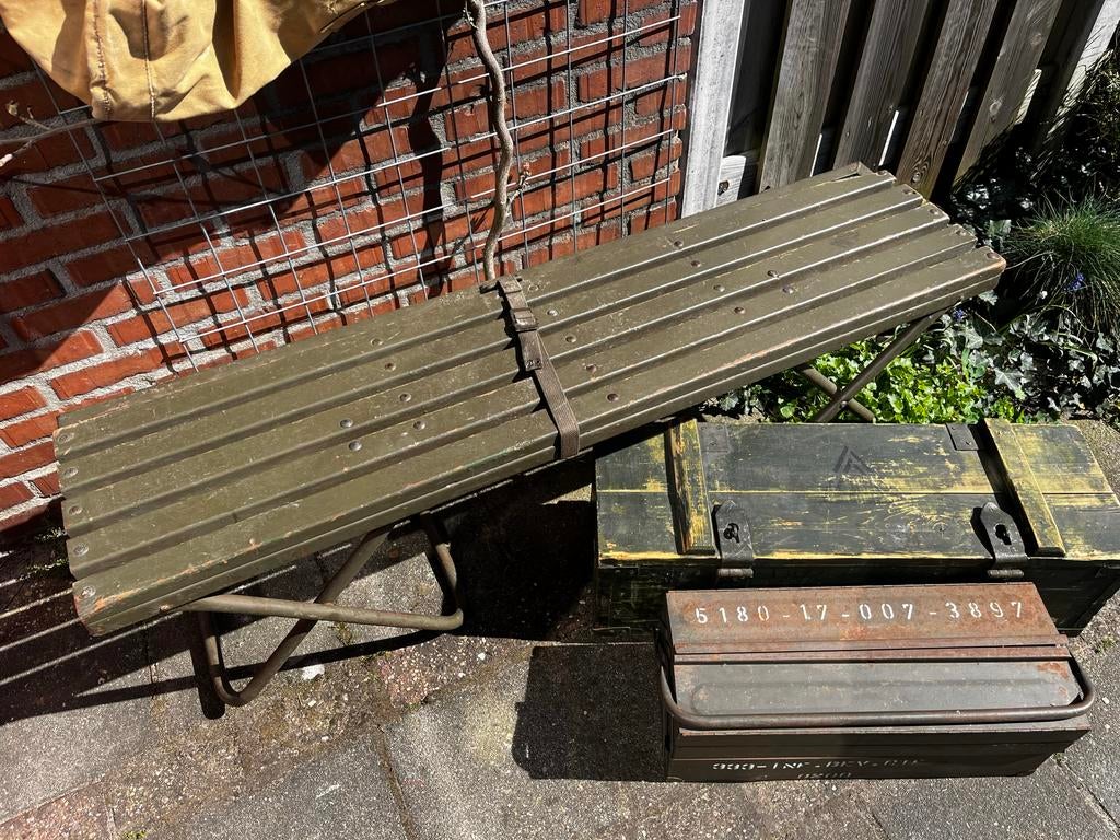 Leger bankje DAF, Huis en Inrichting, Stoelen, Ophalen, Gebruikt, Overige kleuren, Eén
