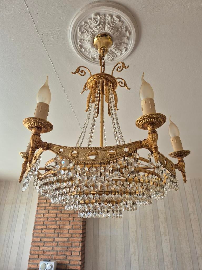 Prachtige Kristallen Kroonluchter - Klassiek Design, Huis en Inrichting, Lampen | Kroonluchters, Ophalen of Verzenden, Gebruikt