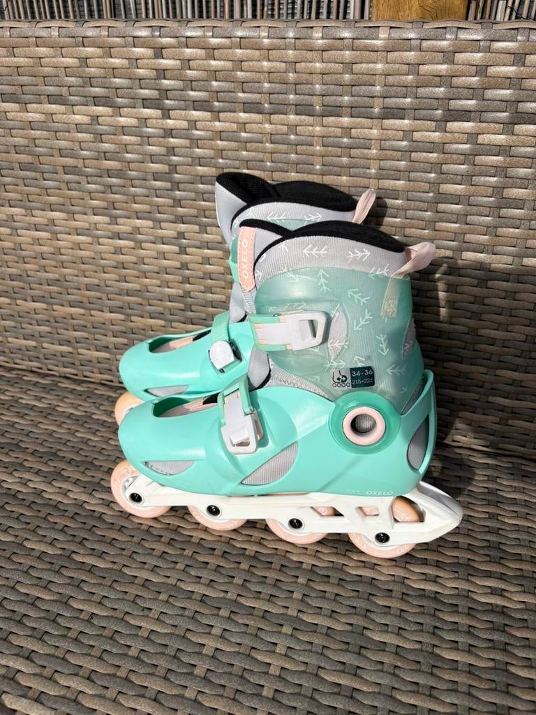 Skeelers mt 34-36 Oxelo, Kinderen en Baby's, Speelgoed | Buiten | Rolschaatsen, Ophalen, Kinderen, Verstelbaar, Gebruikt