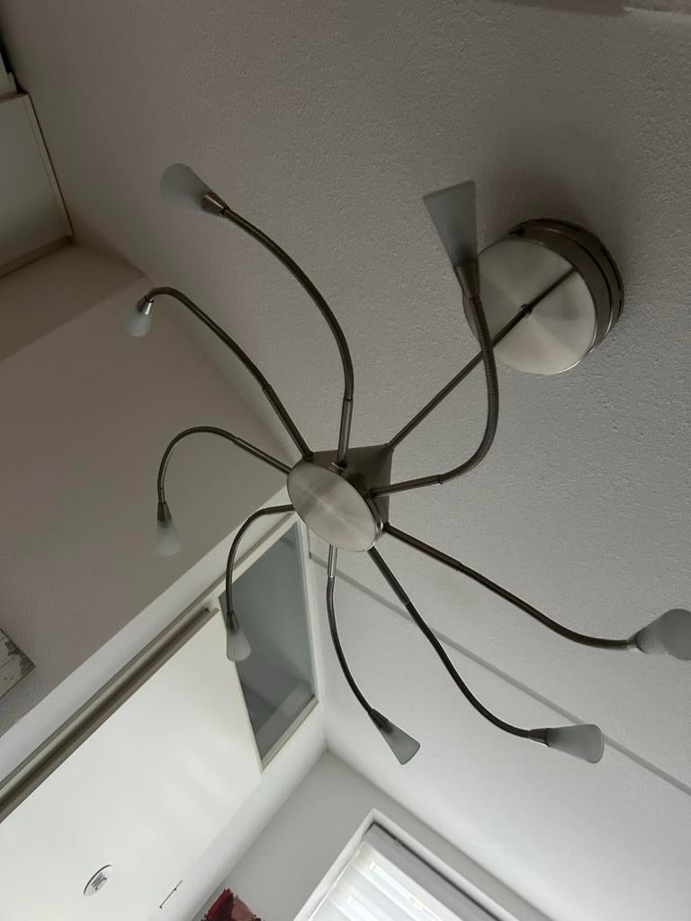 Plafondlamp met flexibele armen - richtbaar licht, Ophalen, Gebruikt, Glas