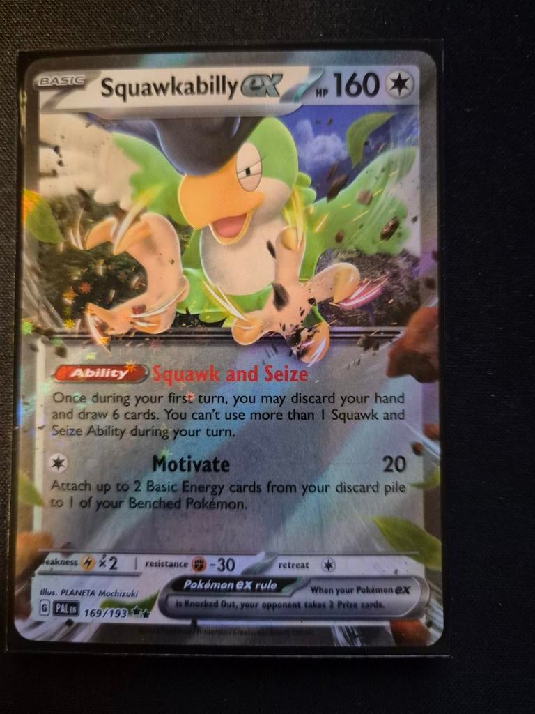 Squawkabilly ex Pokémon kaart - 160 HP, Ophalen of Verzenden, Zo goed als nieuw, Losse kaart, Foil