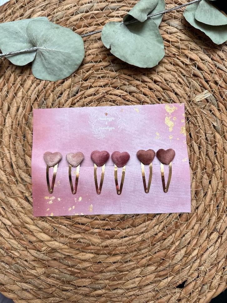 Haarknipjes & haarclipjes setje klikklak met velvet hart, Kinderen en Baby's, Kindermode-accessoires, Nieuw, Ophalen of Verzenden