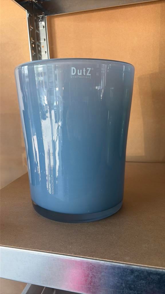Grote vaas van dutz blauw 22cmx19cm, Huis en Inrichting, Woonaccessoires | Vazen, Blauw, Nieuw, Ophalen of Verzenden, Glas