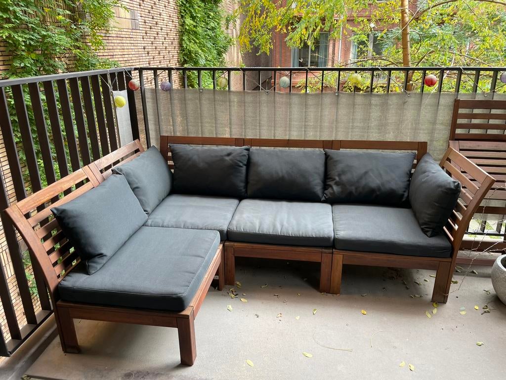 Zwarte IKEA kussens voor loungebank (voor ÄPPLARÖ/NÄMMARÖ), Ophalen, Gebruikt, Overige materialen